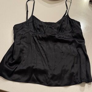 All Saints Black Satin Camisole Top